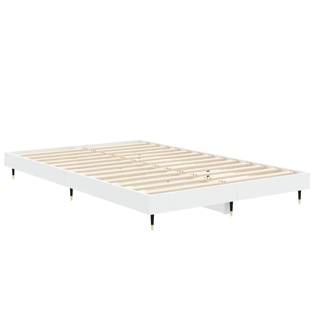 Bed Frame White 120x190 cm Small Double Engineered Wood