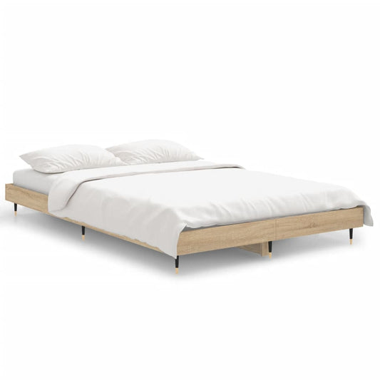 Bed Frame Sonoma Oak 120x190 cm Small Double Engineered Wood
