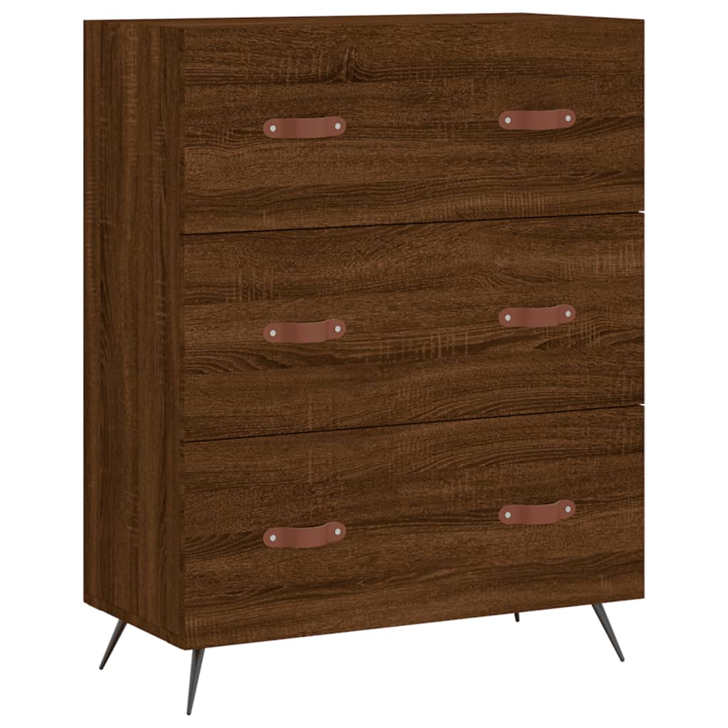 Chest of Drawers Brown Oak 69.5x34x90 cm Engineered Wood