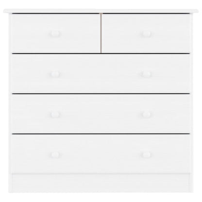 Chest of Drawers ALTA White 77x35x73 cm Solid Wood Pine