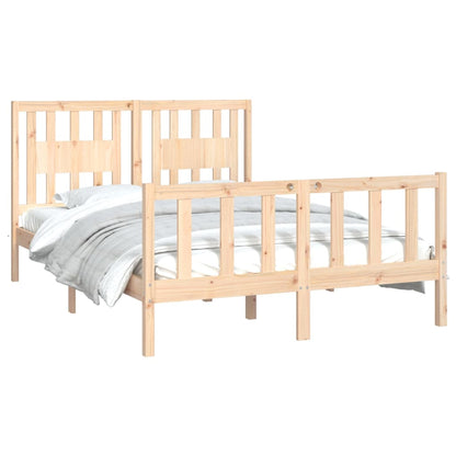 Bed Frame with Headboard Solid Wood Pine 140x200 cm