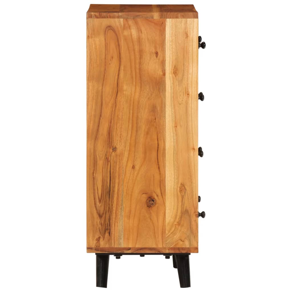 Chest of Drawers 55x30x75 cm Solid Wood Acacia and Metal