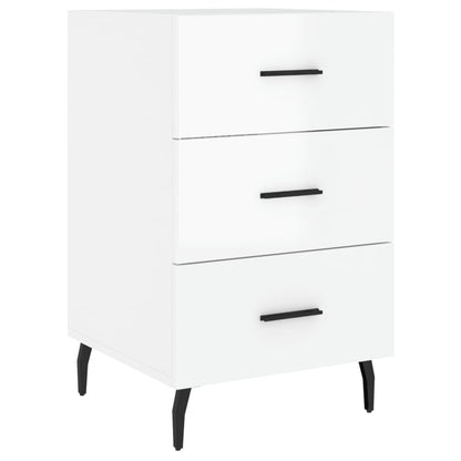 Bedside Cabinet High Gloss White 40x40x66 cm Engineered Wood