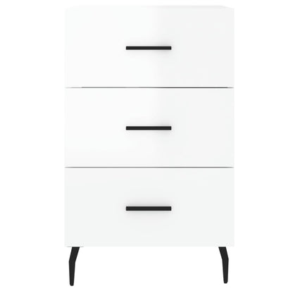 Bedside Cabinet High Gloss White 40x40x66 cm Engineered Wood