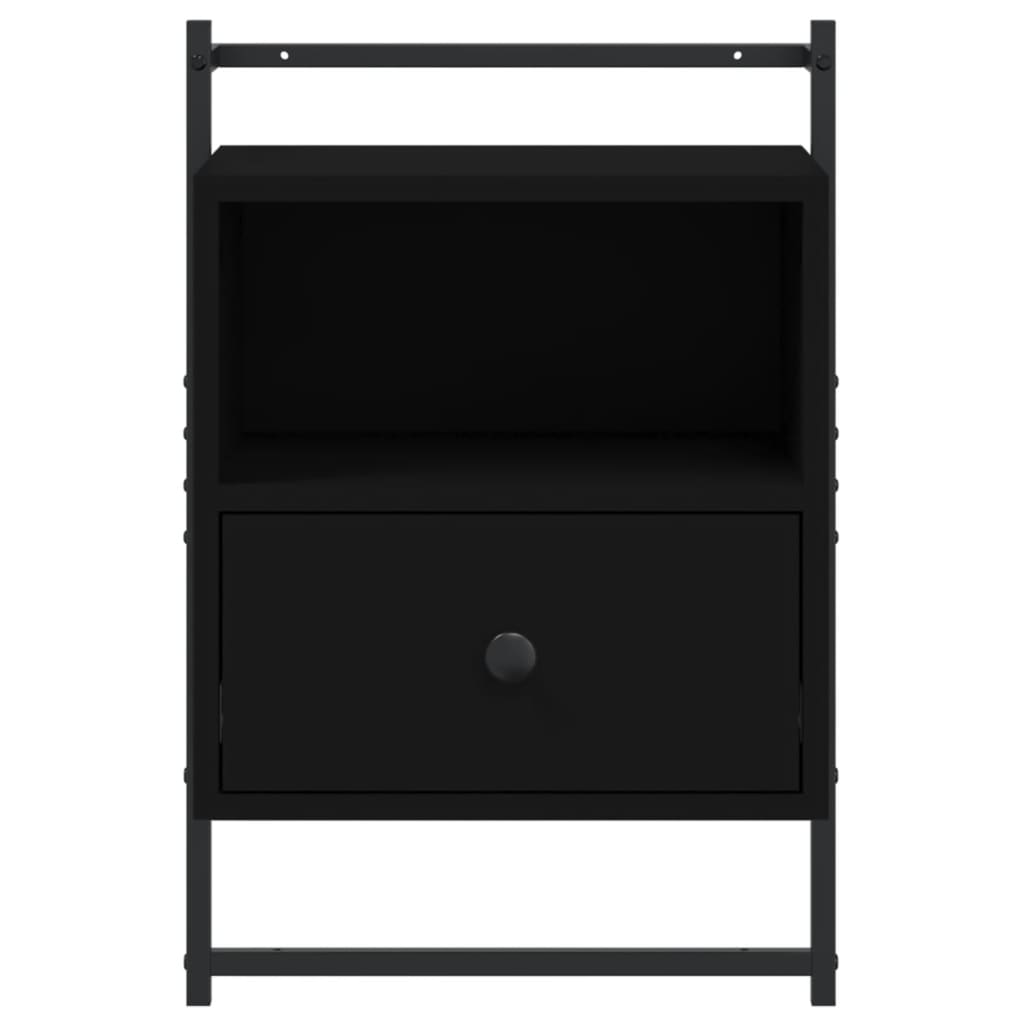 Bedside Cabinets Wall-mounted 2 pcs Black 40x30x61 cm Engineered Wood