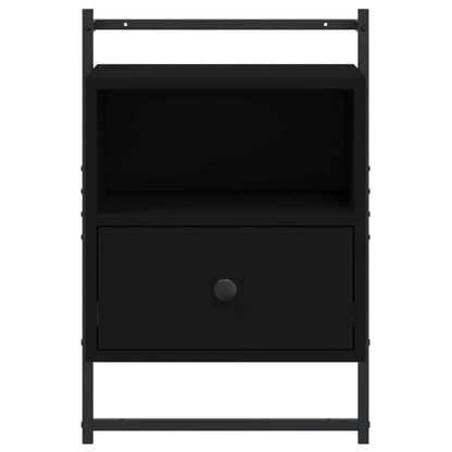 Bedside Cabinets Wall-mounted 2 pcs Black 40x30x61 cm Engineered Wood