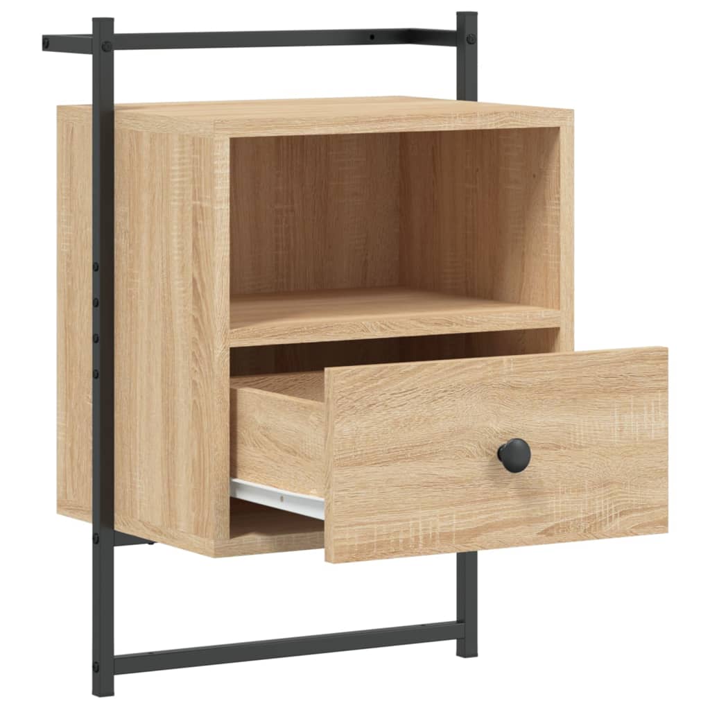 Bedside Cabinet Wall-mounted Sonoma Oak 40x30x61 cm Engineered Wood