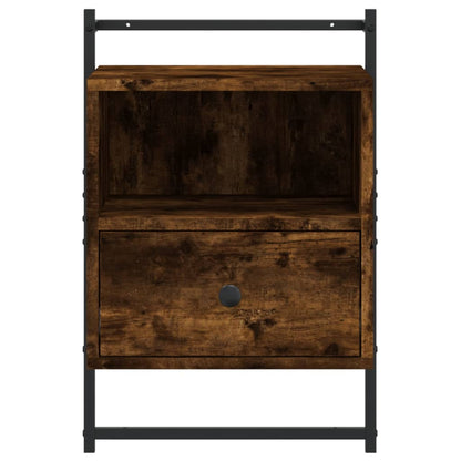 Bedside Cabinet Wall-mounted Smoked Oak 40x30x61 cm Engineered Wood