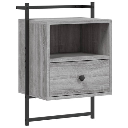 Bedside Cabinet Wall-mounted Grey Sonoma 40x30x61 cm Engineered Wood