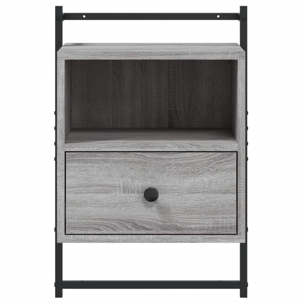 Bedside Cabinet Wall-mounted Grey Sonoma 40x30x61 cm Engineered Wood