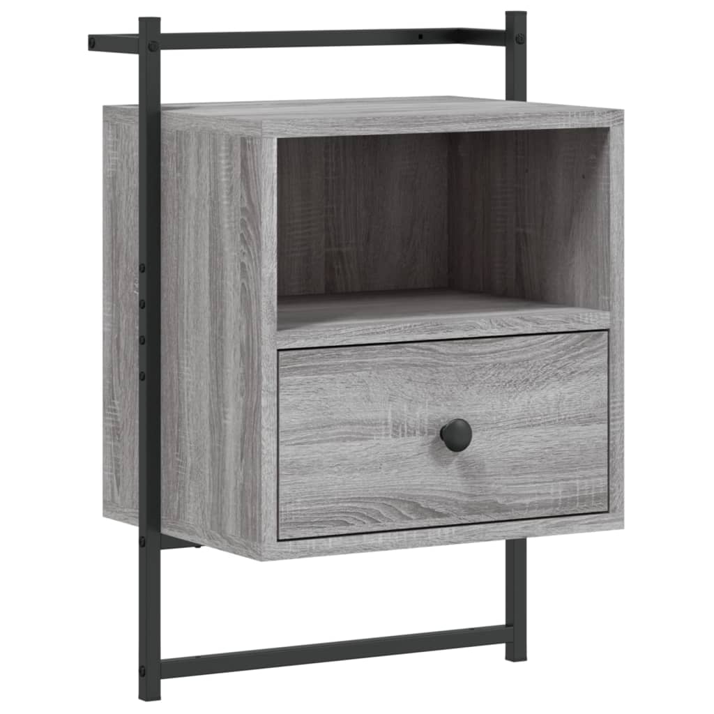 Bedside Cabinets Wall-mounted 2 pcs Grey Sonoma 40x30x61 cm Engineered Wood