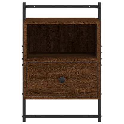 Bedside Cabinet Wall-mounted Brown Oak 40x30x61 cm Engineered Wood