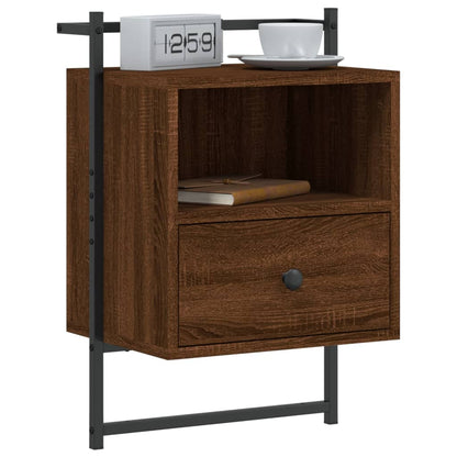 Bedside Cabinets Wall-mounted 2 pcs Brown Oak 40x30x61 cm Engineered Wood