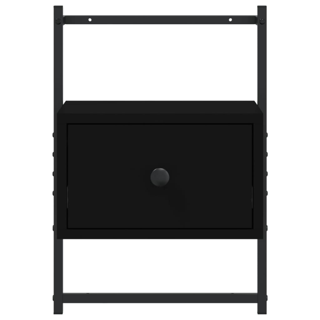 Bedside Cabinet Wall-mounted Black 35x30x51 cm Engineered Wood