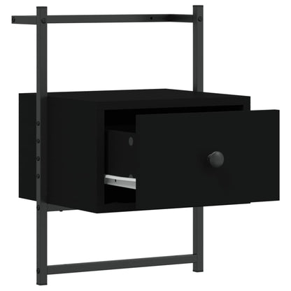 Bedside Cabinets Wall-mounted 2 pcs Black 35x30x51 cm Engineered Wood
