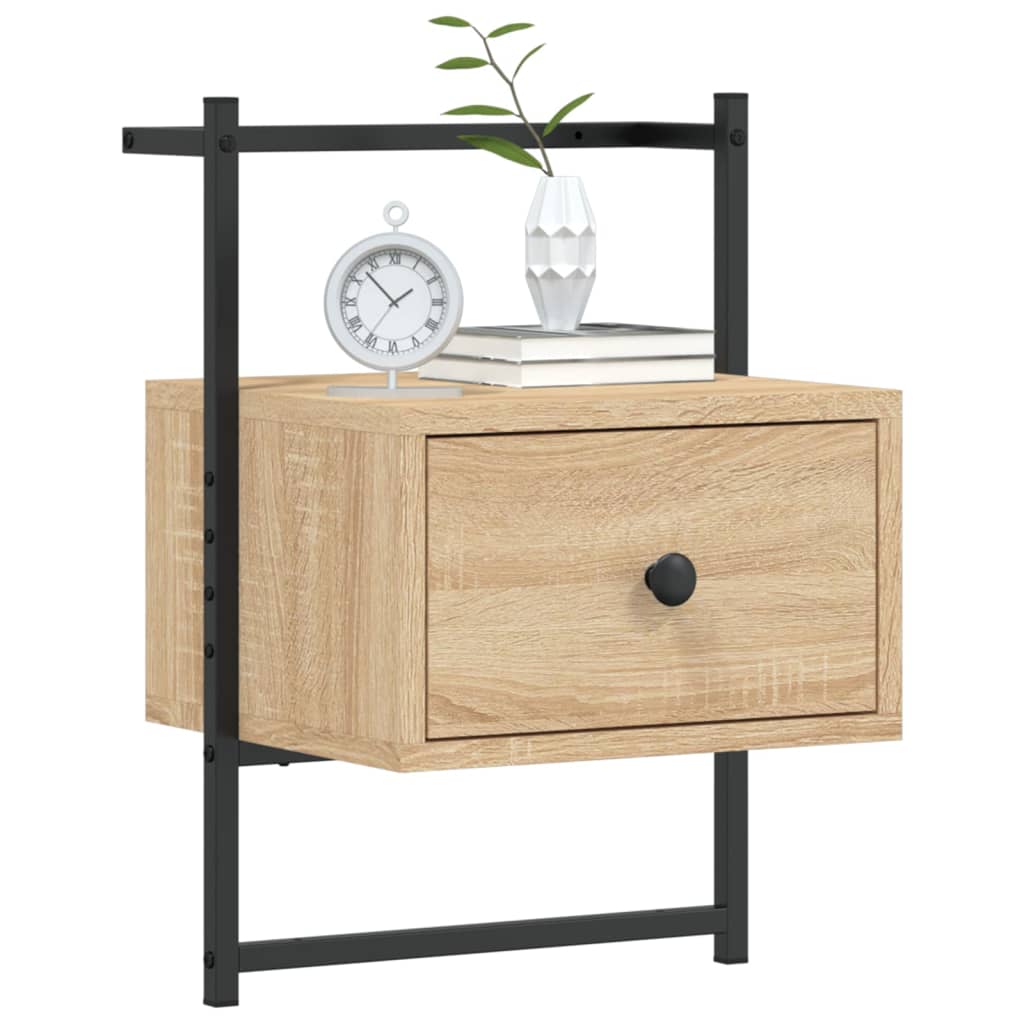 Bedside Cabinets Wall-mounted 2 pcs Sonoma Oak 35x30x51 cm Engineered Wood