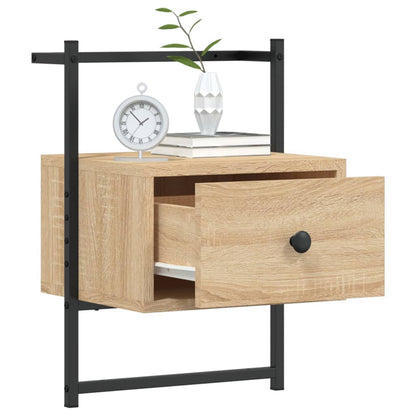 Bedside Cabinets Wall-mounted 2 pcs Sonoma Oak 35x30x51 cm Engineered Wood