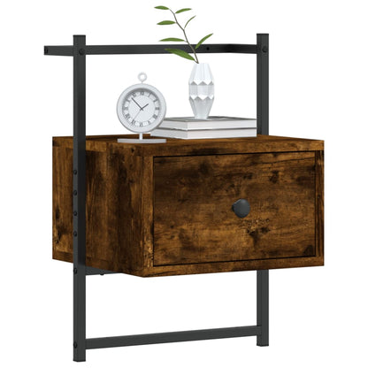 Bedside Cabinet Wall-mounted Smoked Oak 35x30x51 cm Engineered Wood