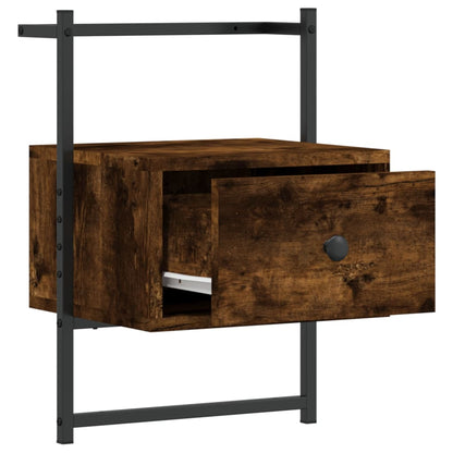 Bedside Cabinet Wall-mounted Smoked Oak 35x30x51 cm Engineered Wood