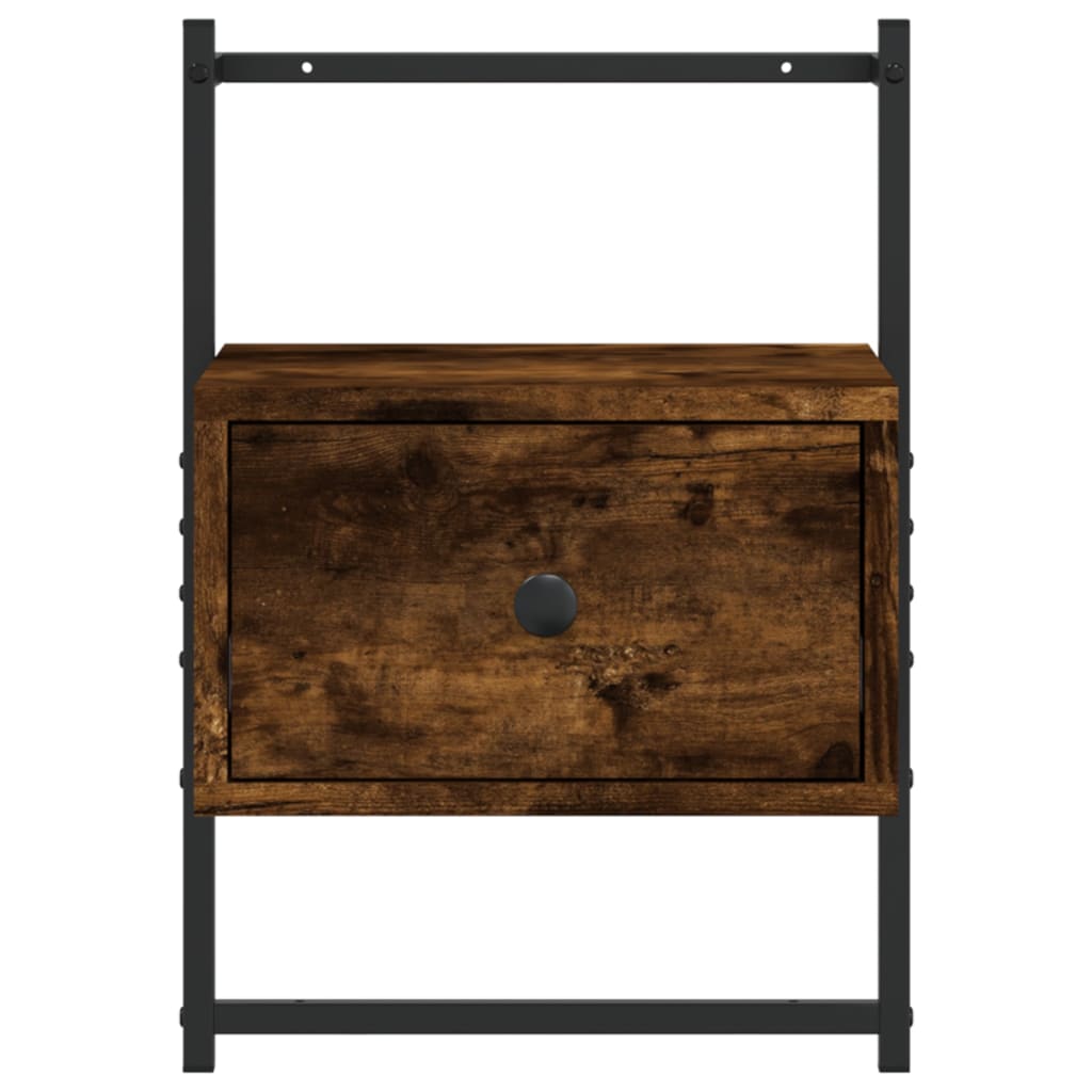 Bedside Cabinets Wall-mounted 2 pcs Smoked Oak 35x30x51 cm Engineered Wood