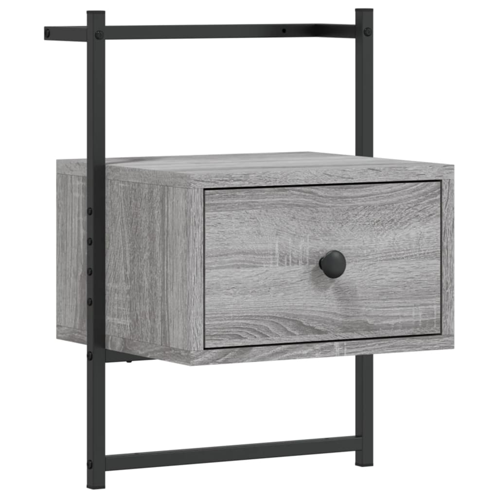 Bedside Cabinet Wall-mounted Grey Sonoma 35x30x51 cm Engineered Wood