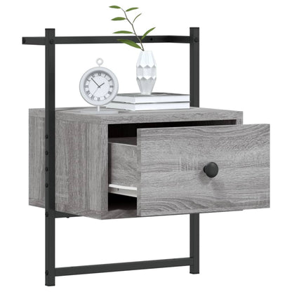 Bedside Cabinet Wall-mounted Grey Sonoma 35x30x51 cm Engineered Wood