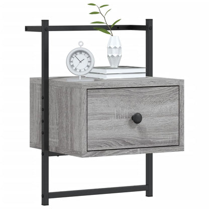 Bedside Cabinet Wall-mounted Grey Sonoma 35x30x51 cm Engineered Wood