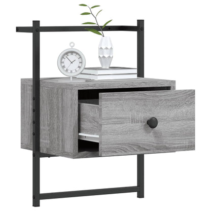 Bedside Cabinets Wall-mounted 2 pcs Grey Sonoma 35x30x51 cm Engineered Wood
