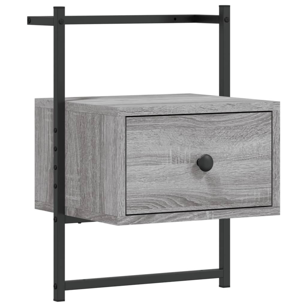 Bedside Cabinets Wall-mounted 2 pcs Grey Sonoma 35x30x51 cm Engineered Wood