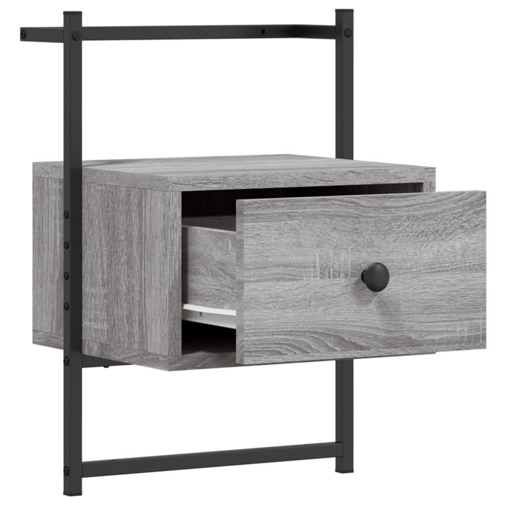 Bedside Cabinets Wall-mounted 2 pcs Grey Sonoma 35x30x51 cm Engineered Wood