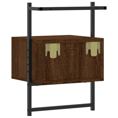 Bedside Cabinet Wall-mounted Brown Oak 35x30x51 cm Engineered Wood