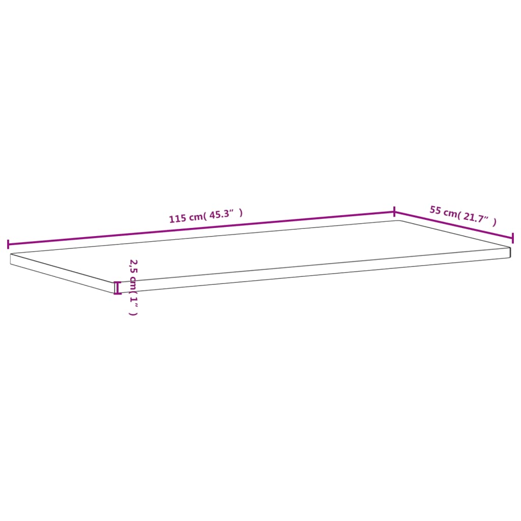 Workbench Top 115x55x2.5 cm Solid Wood Beech