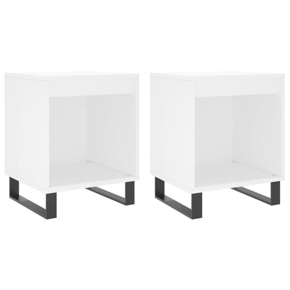 Bedside Cabinets 2 pcs White 40x35x50 cm Engineered Wood