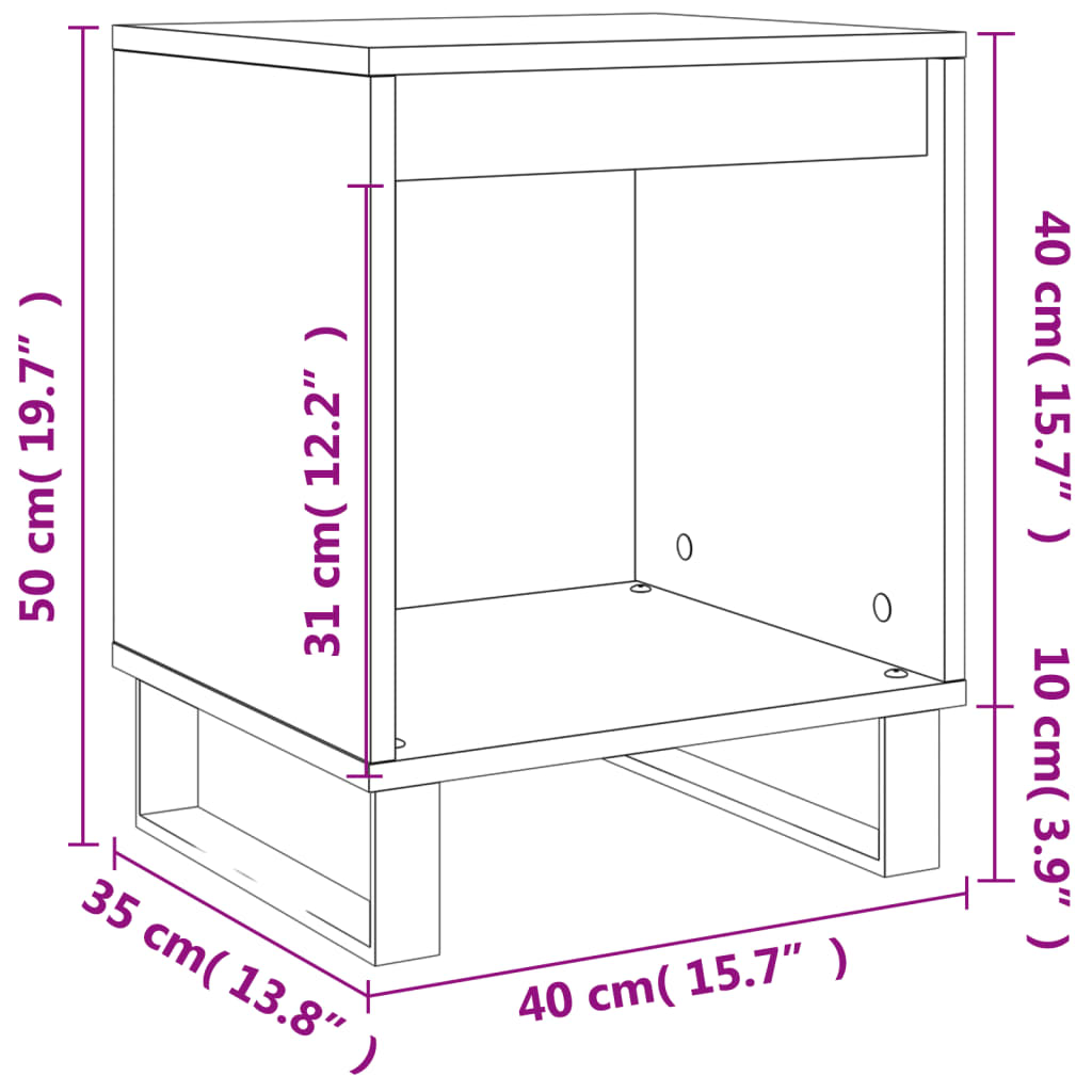 Bedside Cabinets 2 pcs Sonoma Oak 40x35x50 cm Engineered Wood