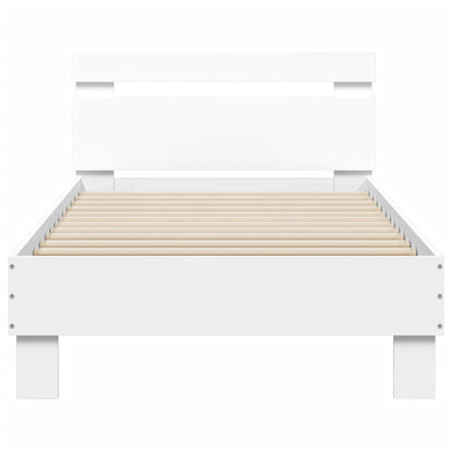 Bed Frame with Headboard White 90x190 cm Single Engineered wood