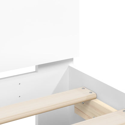 Bed Frame with Headboard White 90x190 cm Single Engineered wood