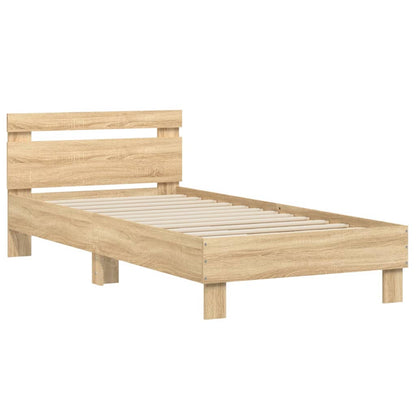 Bed Frame with Headboard Sonoma Oak 90x190 cm Single Engineered wood