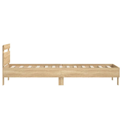 Bed Frame with Headboard Sonoma Oak 90x190 cm Single Engineered wood