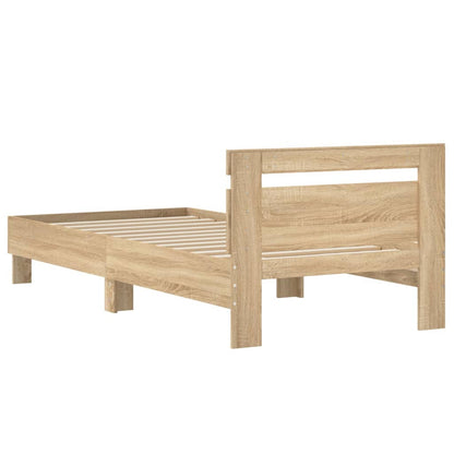 Bed Frame with Headboard Sonoma Oak 90x190 cm Single Engineered wood