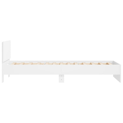 Bed Frame with Headboard White 100x200 cm Engineered wood