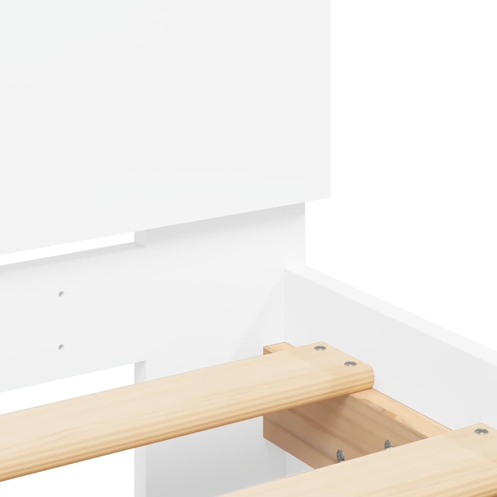 Bed Frame with Headboard White 100x200 cm Engineered wood