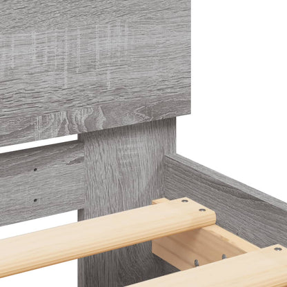 Bed Frame with Headboard Grey Sonoma 100x200 cm Engineered wood