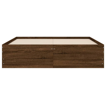 Bed Frame with Drawers Brown Oak 120x190 cm Small Double Engineered Wood