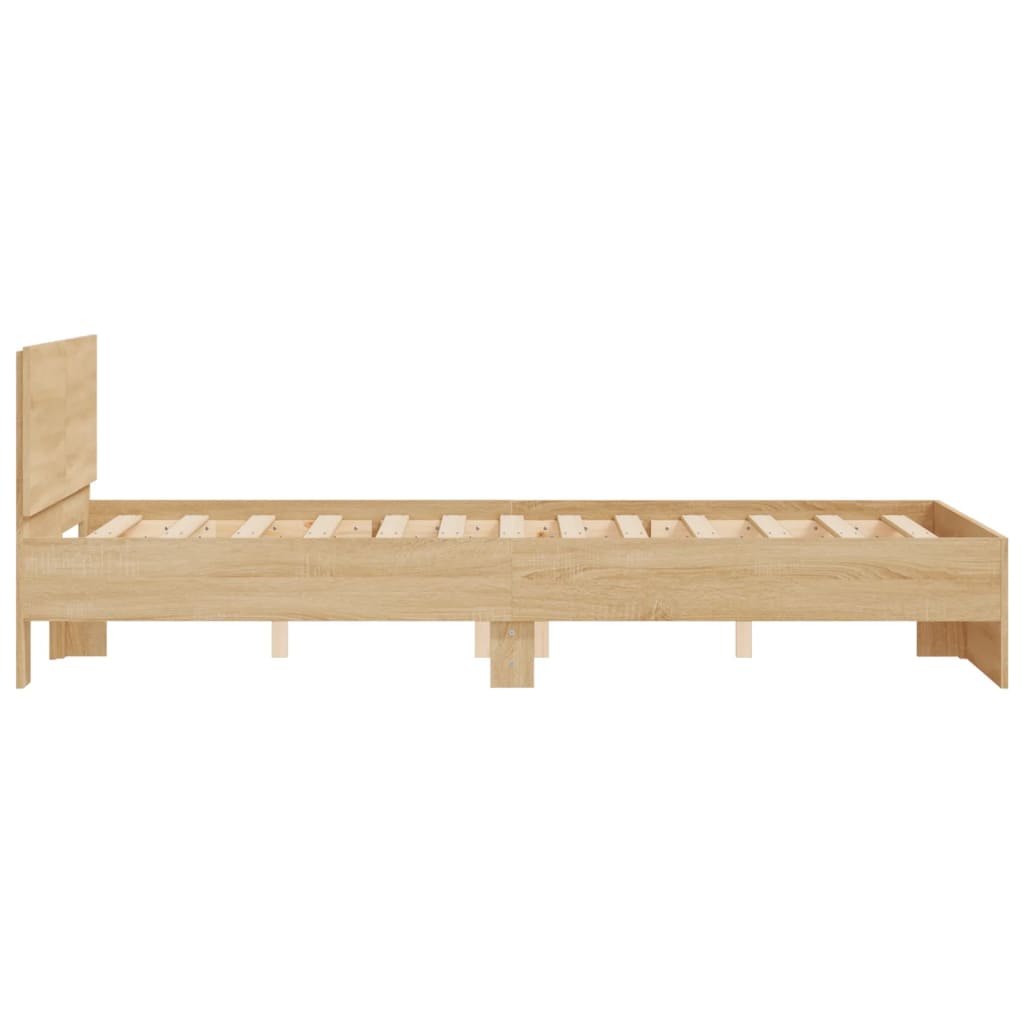 Bed Frame with Headboard Sonoma Oak 120x190 cm Small Double