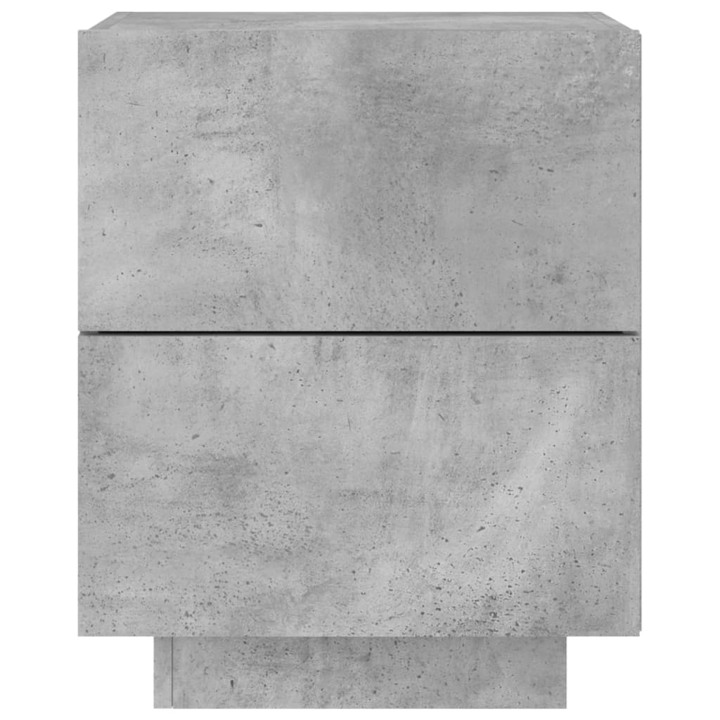 Bedside Cabinets with LED Lights 2 pcs Concrete Grey Engineered Wood