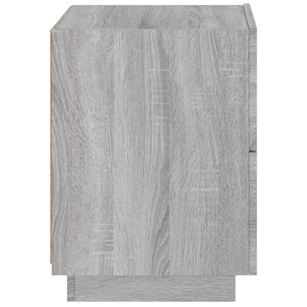 Bedside Cabinets with LED Lights 2 pcs Grey Sonoma Engineered Wood