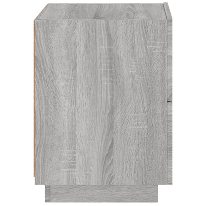 Bedside Cabinets with LED Lights 2 pcs Grey Sonoma Engineered Wood