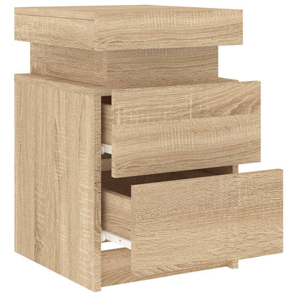 Bedside Cabinets with LED Lights 2 pcs Sonoma Oak 35x39x55 cm