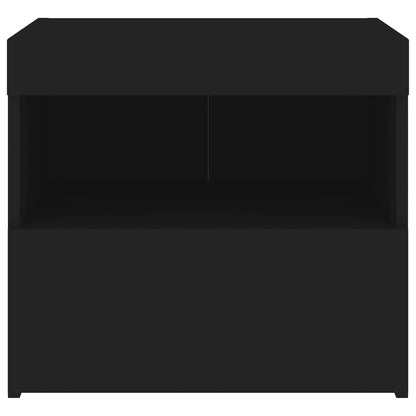 Bedside Cabinets with LED Lights 2 pcs Black 50x40x45 cm
