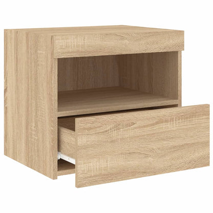 Bedside Cabinet with LED Lights Sonoma Oak 50x40x45 cm